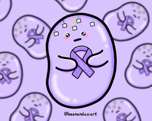 Epilepsy bean sticker- 5cm gloss sticker- chronic illness awareness- epilepsy awareness