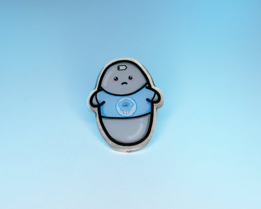 Anxiety/Depression bean eco metal pin- 30mm pin badge- chronic illness awareness-Mental illness/anxiety/depression