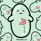 G tube button, J tube dangle bean sticker- 5cm gloss sticker- feeding tube awareness sticker- gastroparesis/ stomach problems