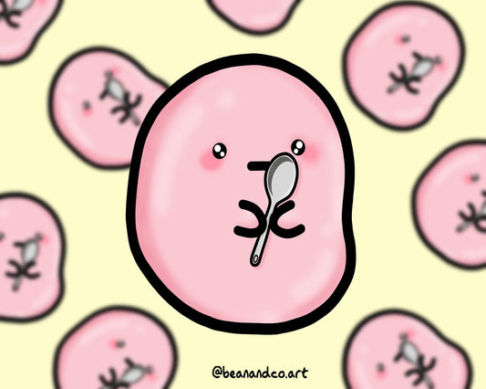 Spoonie bean sticker- 5cm gloss sticker- chronic illness awareness bean
