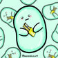 Epipen bean sticker- 5cm gloss sticker- anaphylaxis awareness, allergy awareness