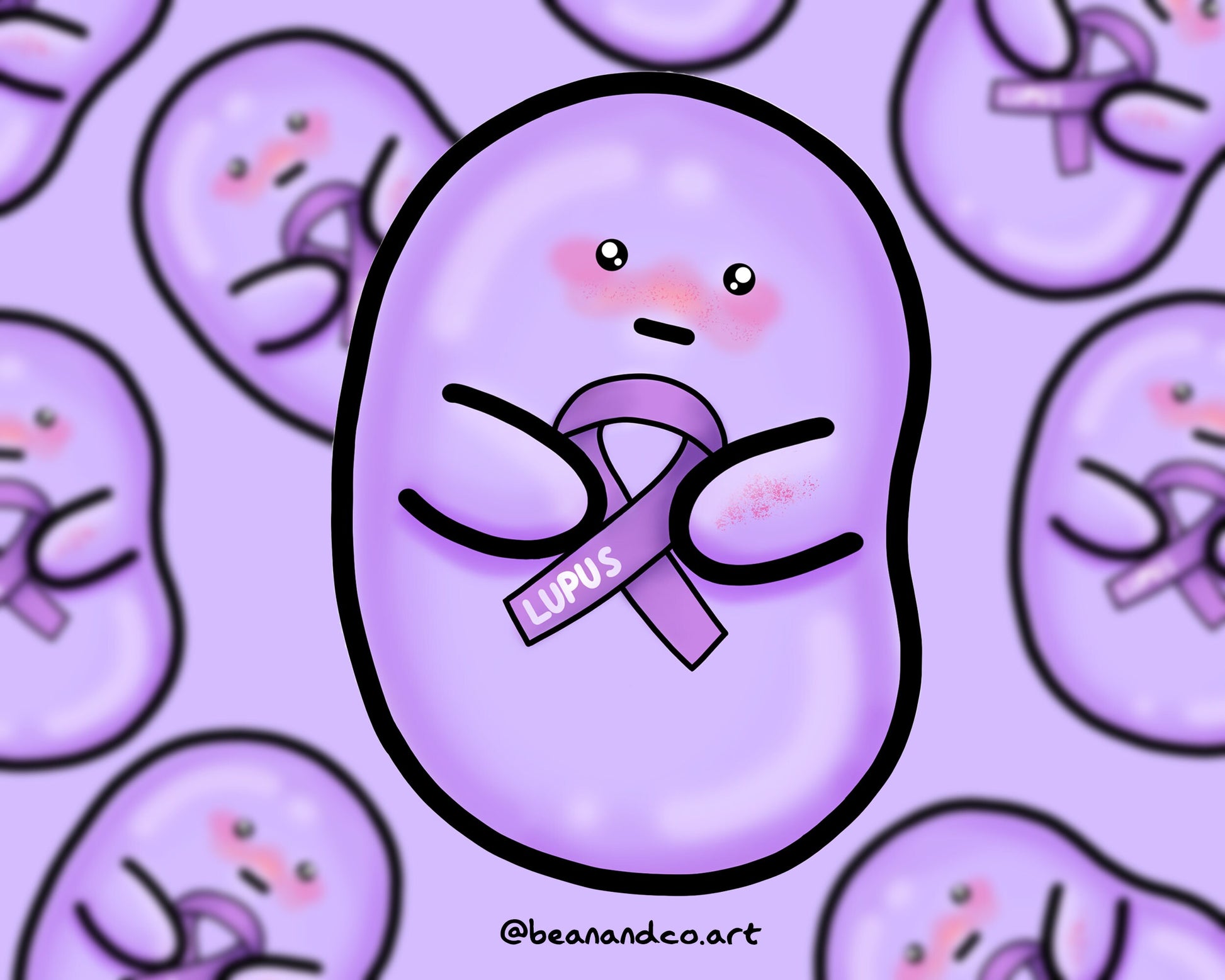 Lupus awareness sticker- 4cm gloss sticker- lupus awareness sticker bean