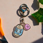 CFS/ME 1.5" acrylic charm keyring/keychain- lobster hook clasp and mini spoonie bean charm. Chronic fatigue syndrome awareness