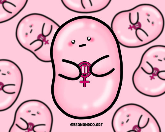 Menopause awareness bean sticker- 5cm gloss sticker