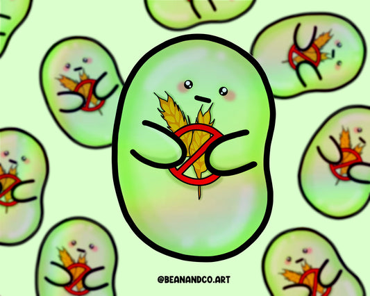 Holographic Celiac/coeliac disease awareness bean sticker- 5cm rainbow sticker- autoimmune disorder, celiac bean