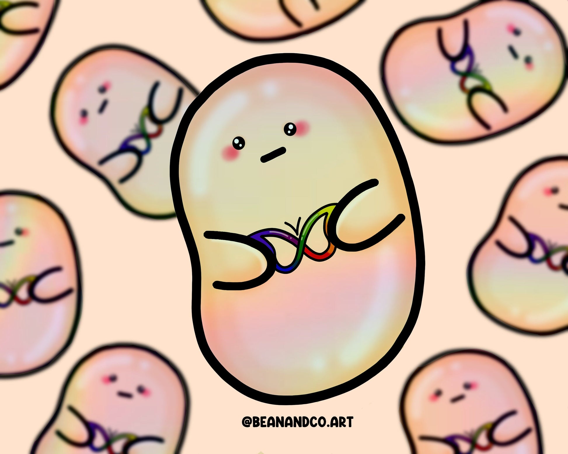 Holographic ADHD awareness bean- 5cm rainbow sticker- Attention deficit hyperactivity disorder