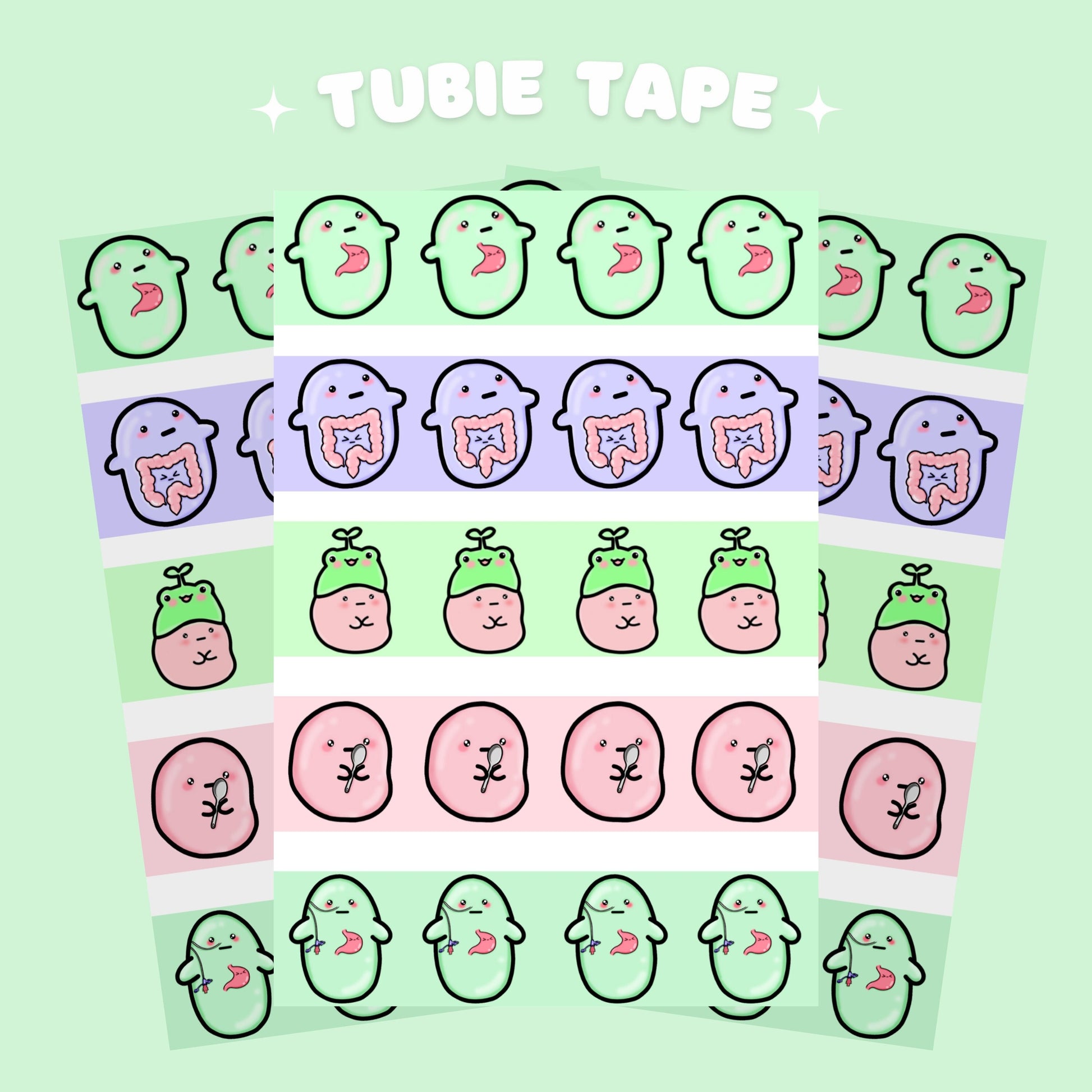Mixed bean design tubie tape- ng/nj hypafix tape sheet with 5 strips, perfect for feeding tubes, oxygen cannulas, port dressings